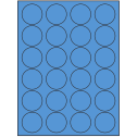 1.625" Fluorescent Blue Circular Sheet Labels