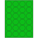 1.625" Fluorescent Green Circular Sheet Labels
