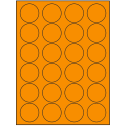 1.625" Fluorescent Orange Circular Sheet Labels