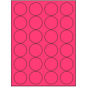 1.625" Fluorescent Pink Circular Sheet Labels
