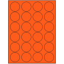 1.625" Fluorescent Red Circular Sheet Labels