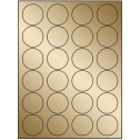 1.625" Gold Foil Circular Sheet Labels