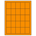1.5" x 2" Fluorescent Orange Rectangular Sheet Labels