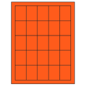 1.5" x 2" Fluorescent Red Rectangular Sheet Labels