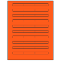 6.64" x 0.42" Fluorescent Red Rectangular Sheet Labels