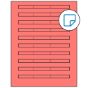 6.64" x 0.42" Fluorescent Red Rectangular Sheet Labels - Removable Adhesive