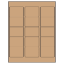 2.5625" x 1.8125" Brown Kraft Rectangular Sheet Labels