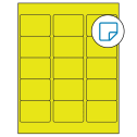 2.5625" x 1.8125" Fluorescent Yellow Rectangular Sheet Labels - Removable Adhesive
