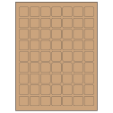 1" x 1" Brown Kraft Square Sheet Labels
