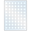 1" x 1" Crystal Clear Square Sheet Labels