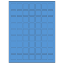 1" x 1" Fluorescent Blue Square Sheet Labels