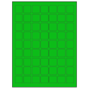 1" x 1" Fluorescent Green Square Sheet Labels