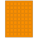 1" x 1" Fluorescent Orange Square Sheet Labels