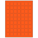 1" x 1" Fluorescent Red Square Sheet Labels