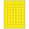 1" x 1" Fluorescent Yellow Square Sheet Labels
