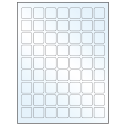 1" x 1" White Mid Gloss Square Sheet Labels