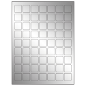 1" x 1" Silver Foil Square Sheet Labels