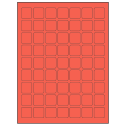 1" x 1" Red Square Sheet Labels
