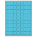 1" x 1" Turquoise Square Sheet Labels