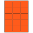 2.6875" x 2" Fluorescent Red Rectangular Sheet Labels