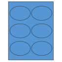 3.875" x 2.6875" Fluorescent Blue Oval Sheet Labels