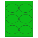 3.875" x 2.6875" Fluorescent Green Oval Sheet Labels
