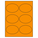 3.875" x 2.6875" Fluorescent Orange Oval Sheet Labels