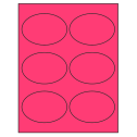3.875" x 2.6875" Fluorescent Pink Oval Sheet Labels
