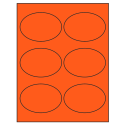 3.875" x 2.6875" Fluorescent Red Oval Sheet Labels