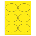 3.875" x 2.6875" Fluorescent Yellow Oval Sheet Labels