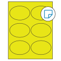 3.875" x 2.6875" Fluorescent Yellow Oval Sheet Labels - Removable Adhesive