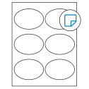 3.875" x 2.6875" White Oval Sheet Labels - Removable Adhesive
