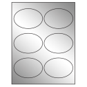 3.875" x 2.6875" Silver Foil Oval Sheet Labels