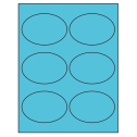 3.875" x 2.6875" Turquoise Oval Sheet Labels