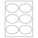 3.875" x 2.6875" White Vinyl Drum Oval Sheet Labels
