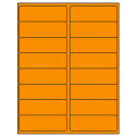 4" x 1.3125" Fluorescent Orange Rectangular Sheet Labels