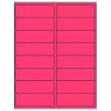 4" x 1.3125" Fluorescent Pink Rectangular Sheet Labels