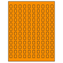 0.42" x 0.58" Fluorescent Orange Rectangular Sheet Labels