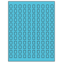 0.42" x 0.58" Turquoise Rectangular Sheet Labels
