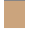 2.875" x 4.312" Brown Kraft Rectangular Sheet Labels