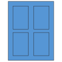 2.875" x 4.312" Fluorescent Blue Rectangular Sheet Labels