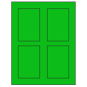 2.875" x 4.312" Fluorescent Green Rectangular Sheet Labels