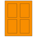 2.875" x 4.312" Fluorescent Orange Rectangular Sheet Labels