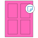 2.875" x 4.312" Fluorescent Pink Rectangular Sheet Labels - Removable Adhesive