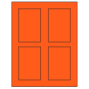 2.875" x 4.312" Fluorescent Red Rectangular Sheet Labels