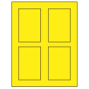 2.875" x 4.312" Fluorescent Yellow Rectangular Sheet Labels