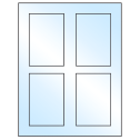 2.875" x 4.312" White Premium High Gloss Rectangular Sheet Labels