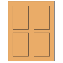2.875" x 4.312" Pastel Orange Rectangular Sheet Labels