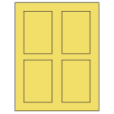 2.875" x 4.312" Pastel Yellow Rectangular Sheet Labels
