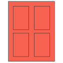 2.875" x 4.312" Red Rectangular Sheet Labels